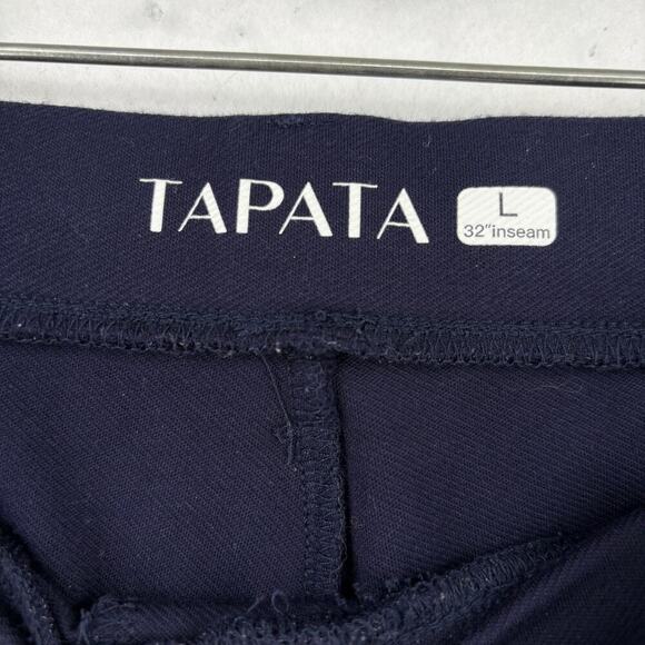 Tapata Pants Womens Size L Navy Blue Straight Leg Pull On Ponte Knit Stretch - Picture 4 of 9